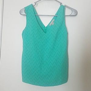 Blue/Green Banana Republic Top with Chevron design
